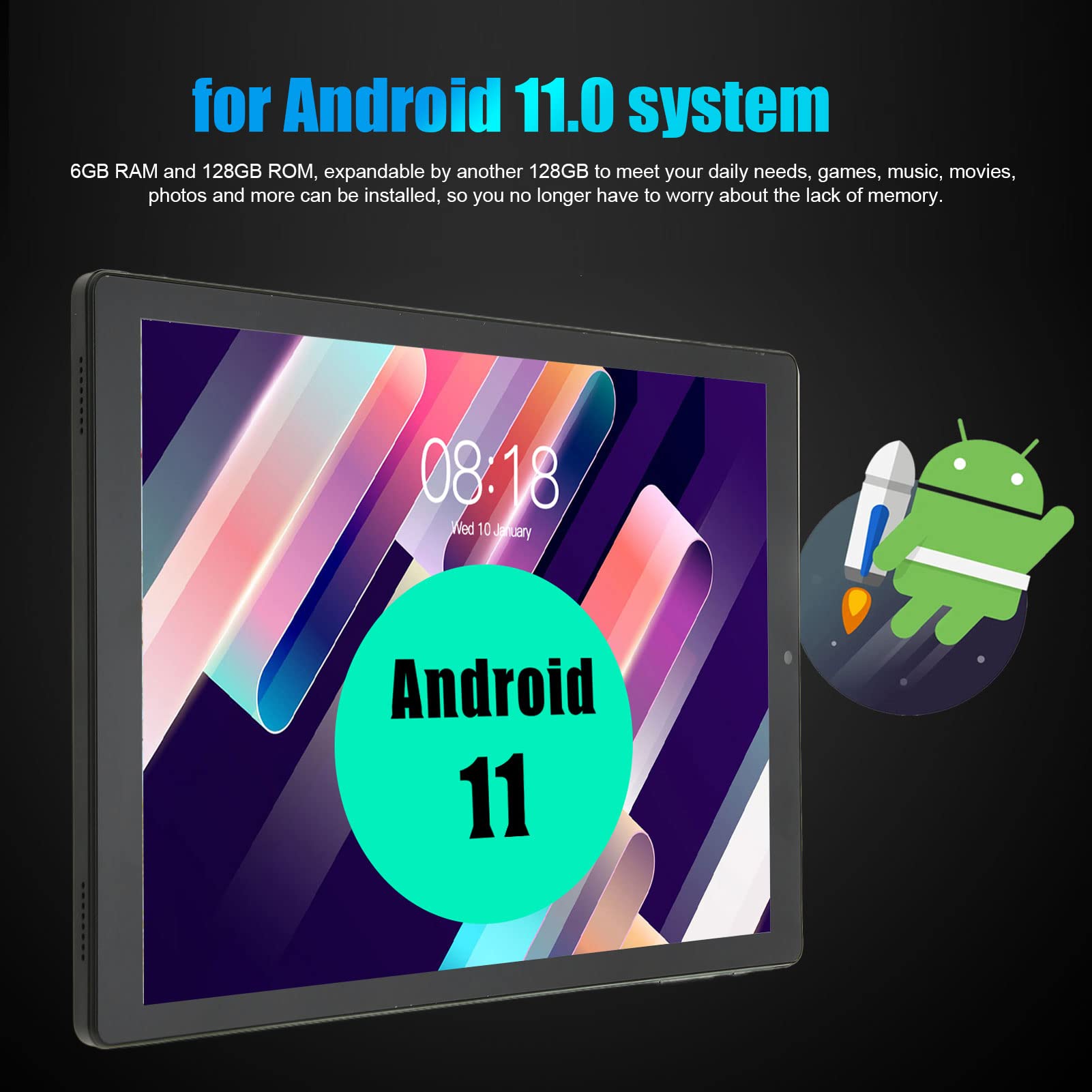 Amazon.co.jp: Android11用10.1インチタブレット、2.4G 5G WiFi通話